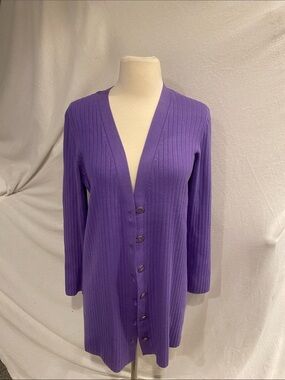 Talbots long, ribbed cardigan